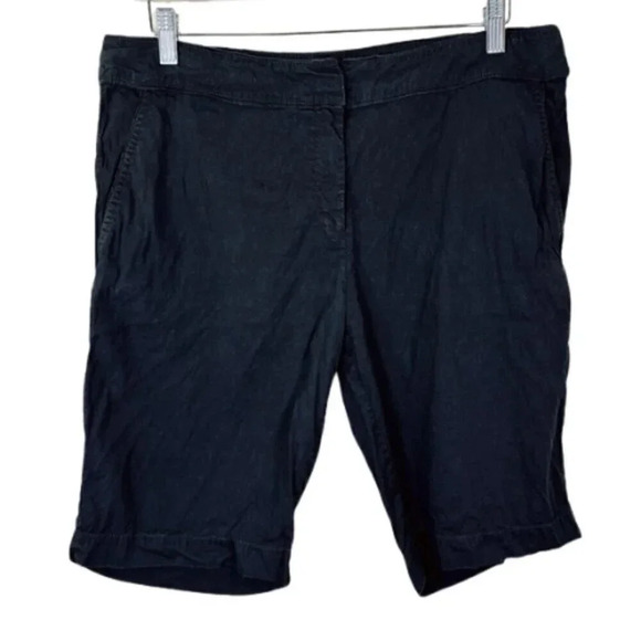 Eileen Fisher Womens Size 14 Chino Bermuda  Short Black Color - Picture 1 of 12